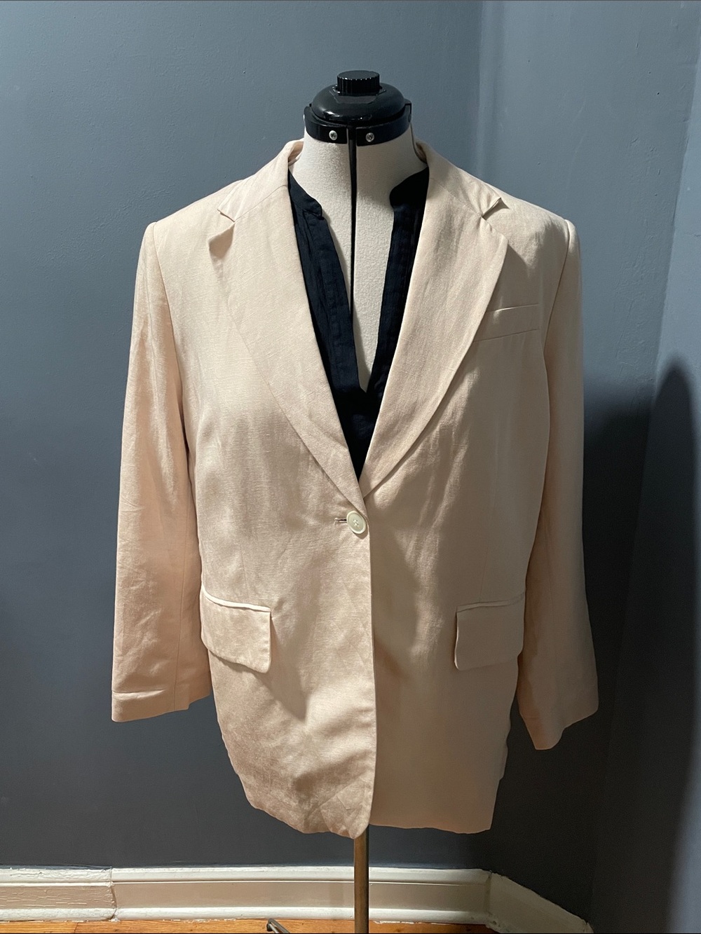 H&M Light Pink Single-Button Blazer Size-Medium Oversized NWOT